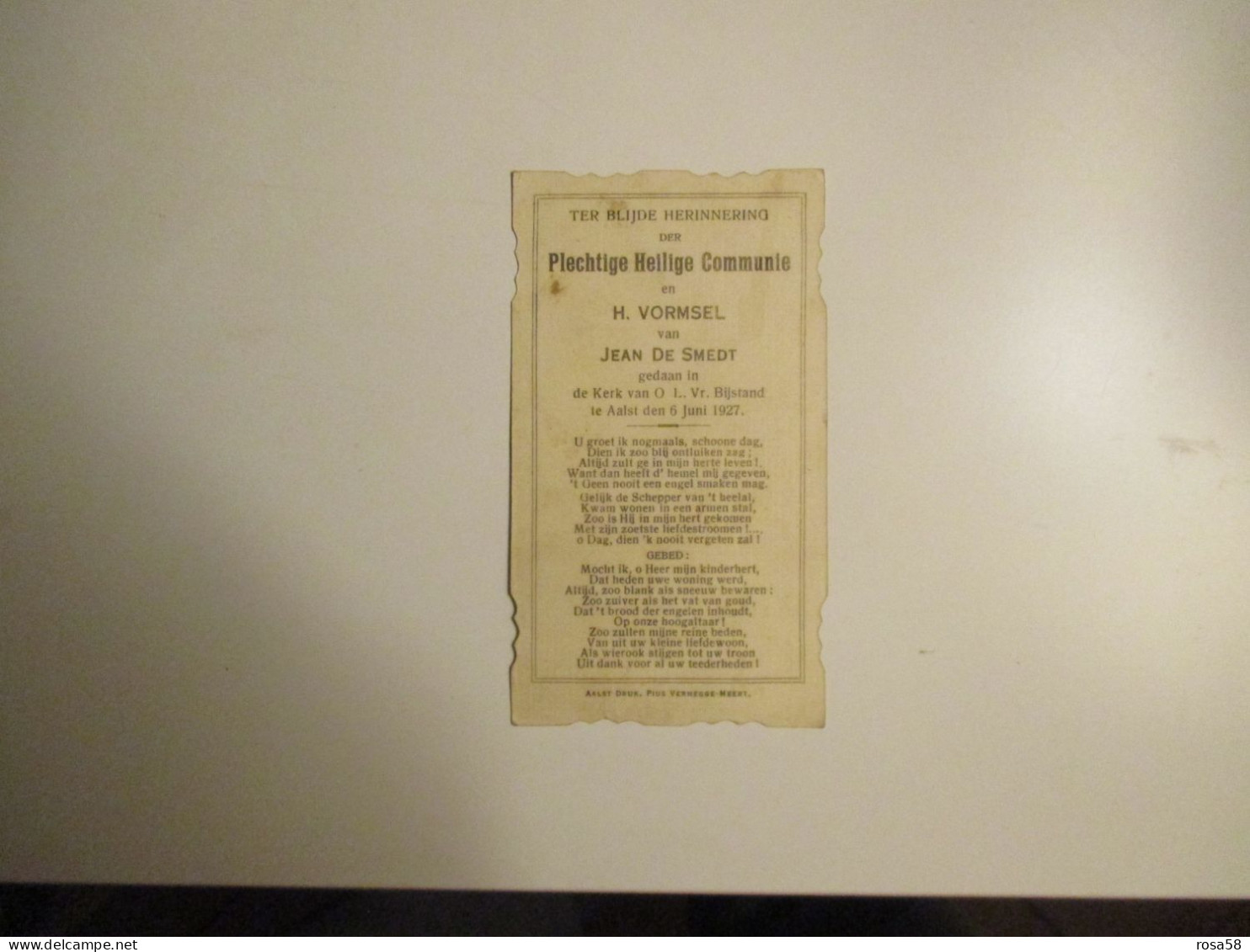 1927 Plechtige Hellige Communie France FRANCIA Maison BOUASSE LEBEL 6127 Scritte In Tedesco - Devotieprenten