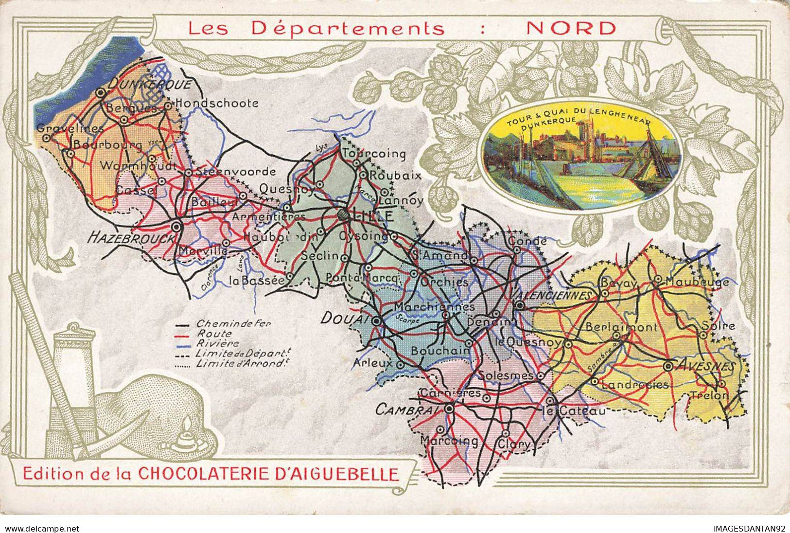 CHROMOS AG#MK983 LES DEPARTEMENTS NORD LA FLANDRE LE HAINAUT PLAN CHOCOLATERIE D AIGUEBELLE - Aiguebelle