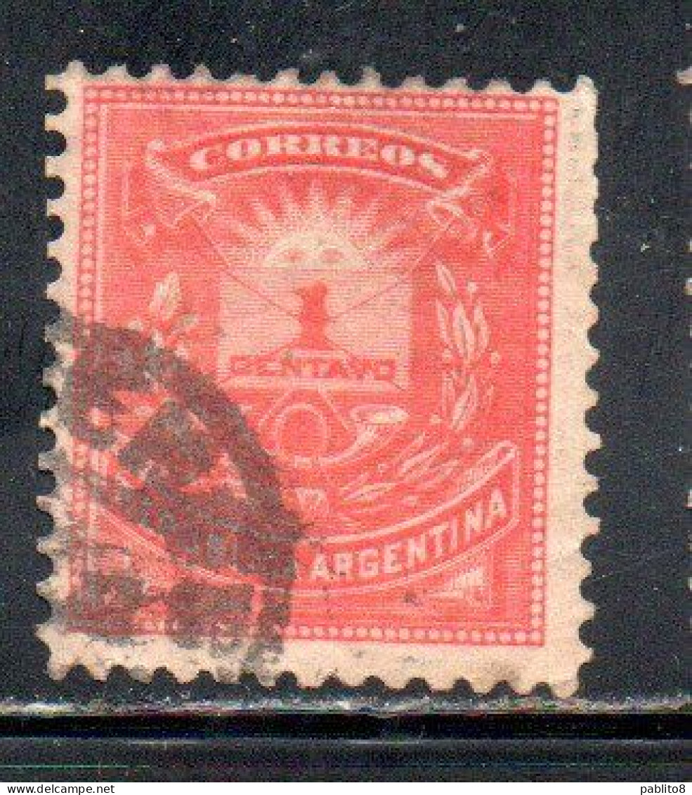 ARGENTINA 1884 1885 COAT OF ARMS 1c USED USADO OBLITERE' - Used Stamps