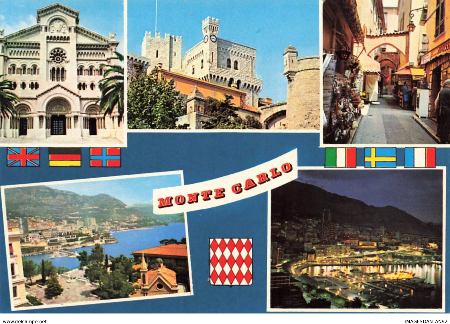 MONACO AH#AL00927 MONTE CARLO LA CATHEDRALE LE PALAIS PRINCIER ET LE ROCHER RUELLE CARATERISTIQUE - Monte-Carlo