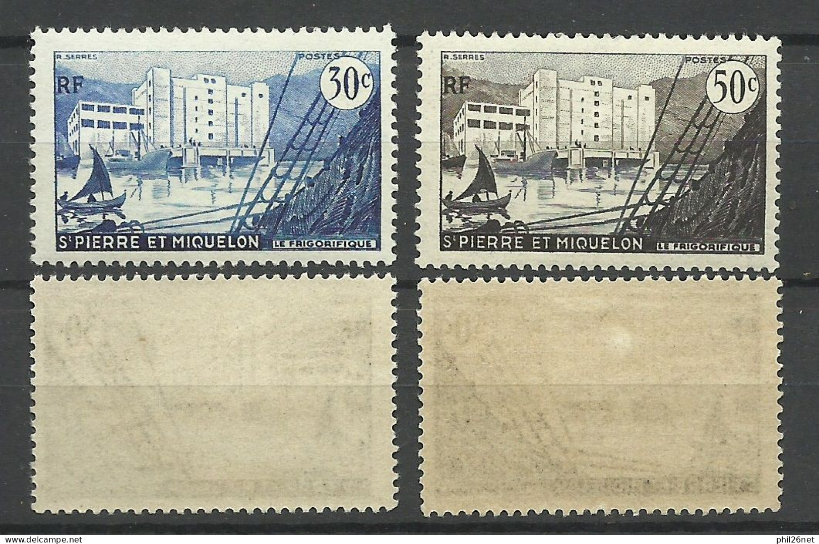 Saint Pierre Et Miquelon SPM N°  348 Et 349   Entrepot Frigorifique  Neufs  * *   B/TB    B/TB  Voir Scans  Soldé  ! ! ! - Unused Stamps