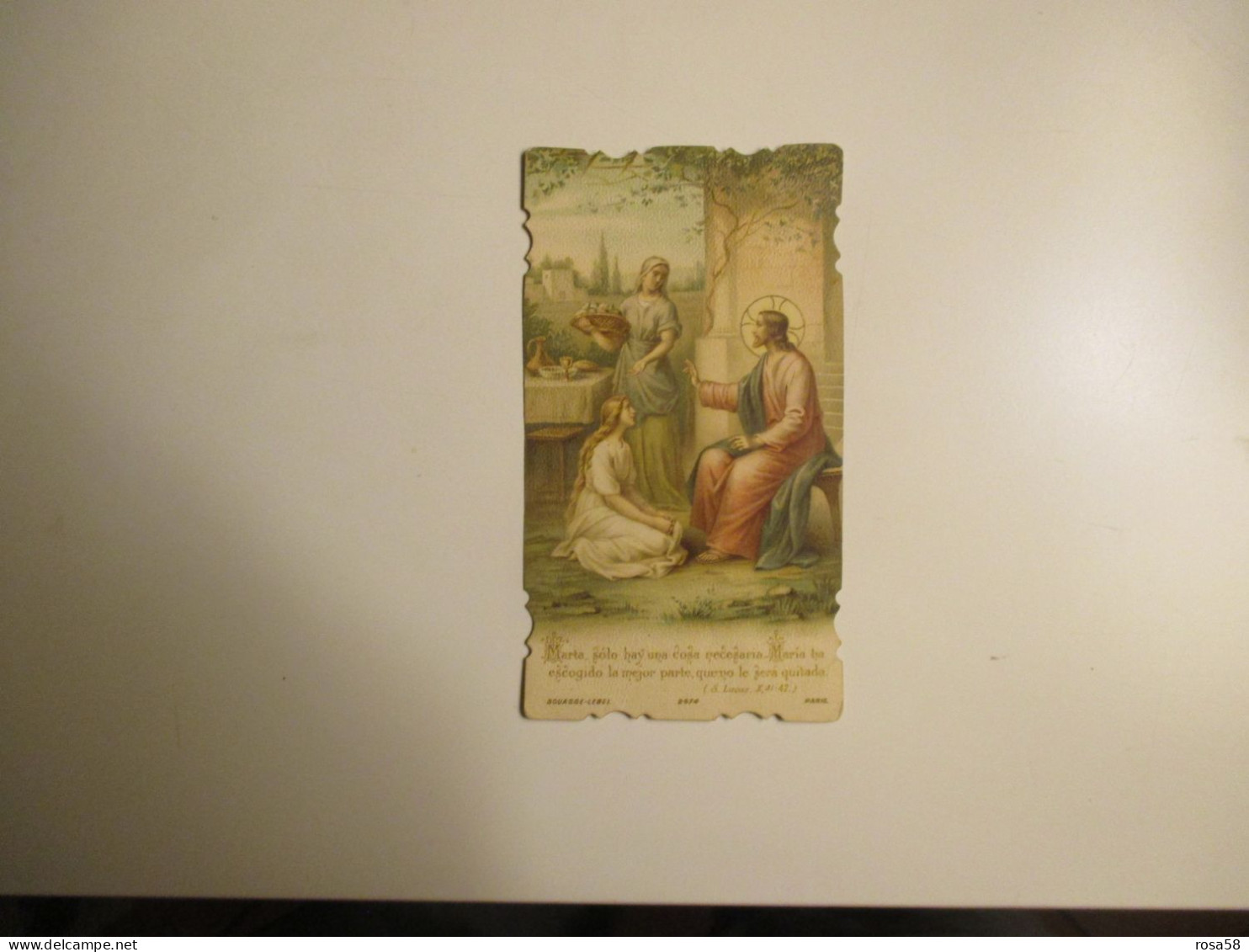 Edizione BOUASSE LEBEL 2474 Paris Gesù Predica Fanciulla Campagnola Sagomato CROMO - Andachtsbilder