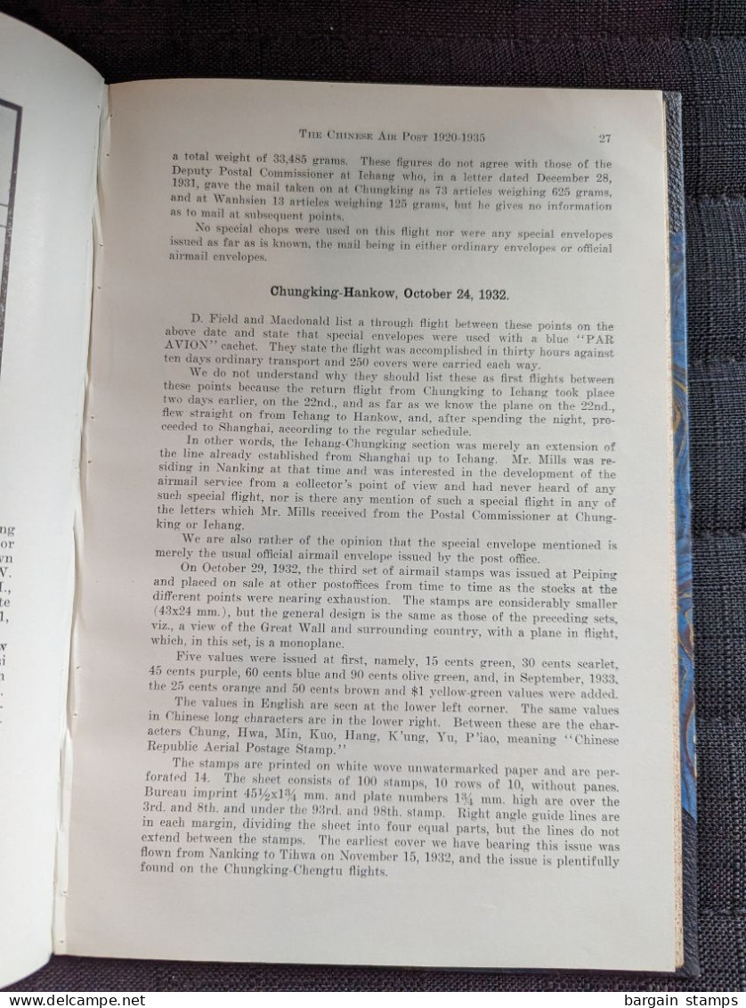 The Chinese air-post - 1920-1935 - James Starr and Samuel J. Mills -	Reprinted from the collectors Club Philatelist	1937