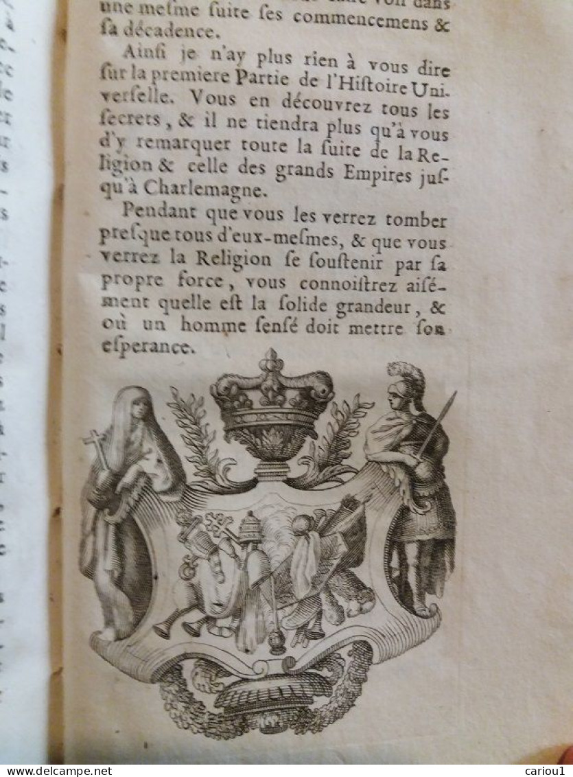 C1 BOSSUET Discours HISTOIRE UNIVERSELLE 1691 1695 Relie PLEIN CUIR EPOQUE PORT INCLUS France - Tot De 18de Eeuw