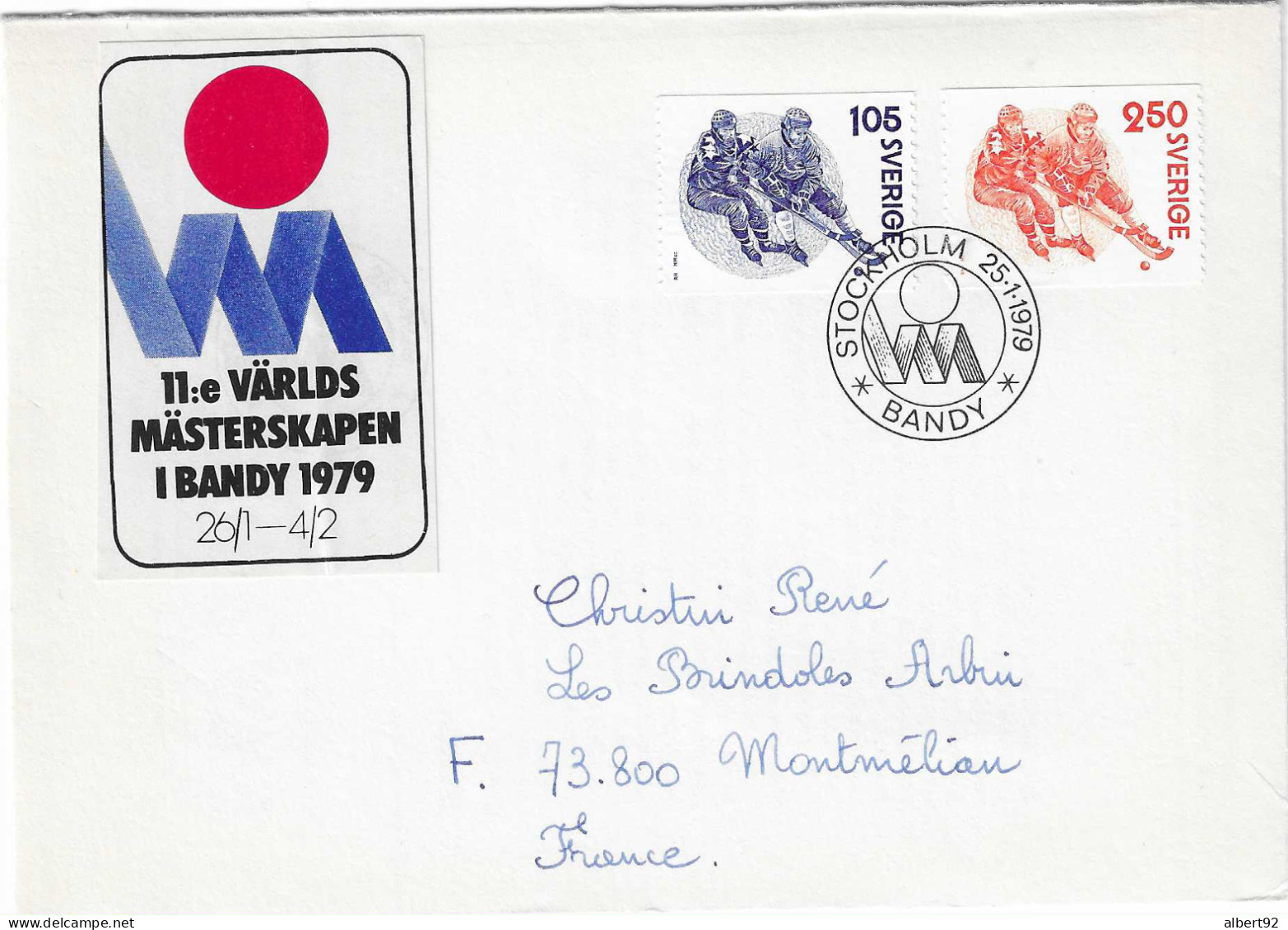 1979 Championnat Du Monde De Hockey-Bandy : FDC + Vignette Officielle - Hockey (Ice)