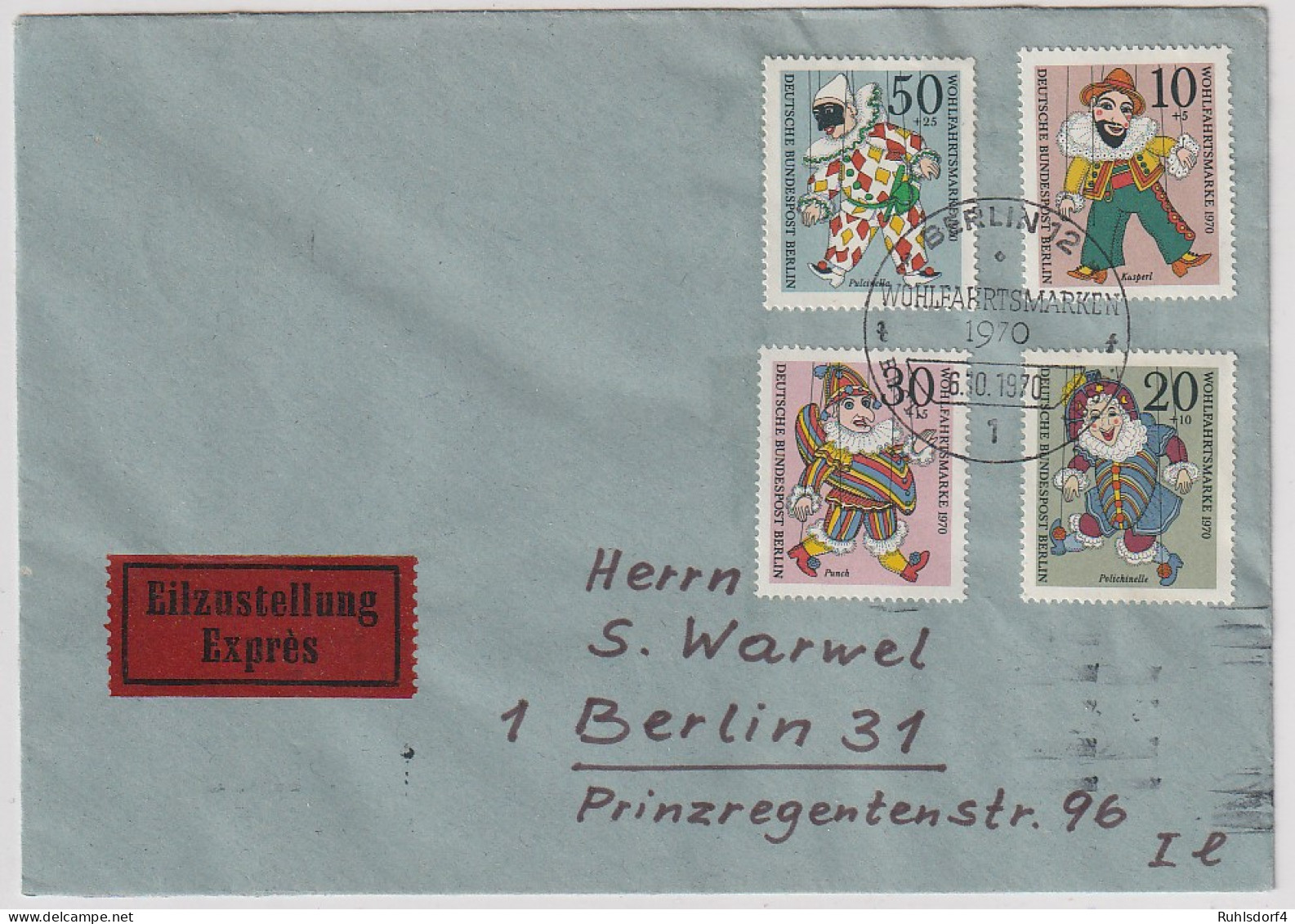 Berlin, FDC  Mi.-Nr. 373-6 Gelaufen Mit Ak-St. - Cartas & Documentos