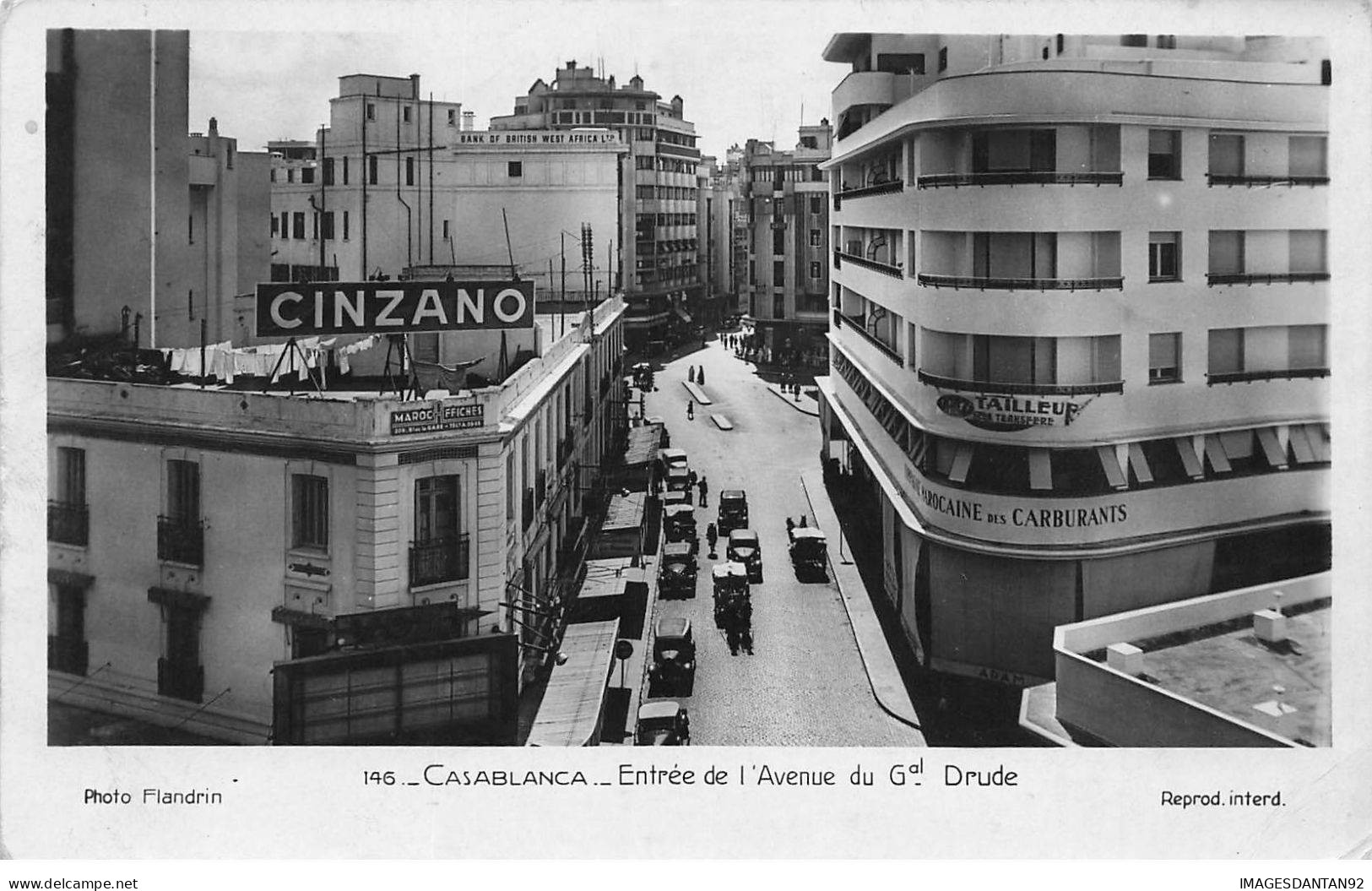 MAROC AL#AL00375 CASABLANCA ENTREE DE L AVENUE DU GAL DRUDE AVEC CACHET MILITAIRE - Casablanca