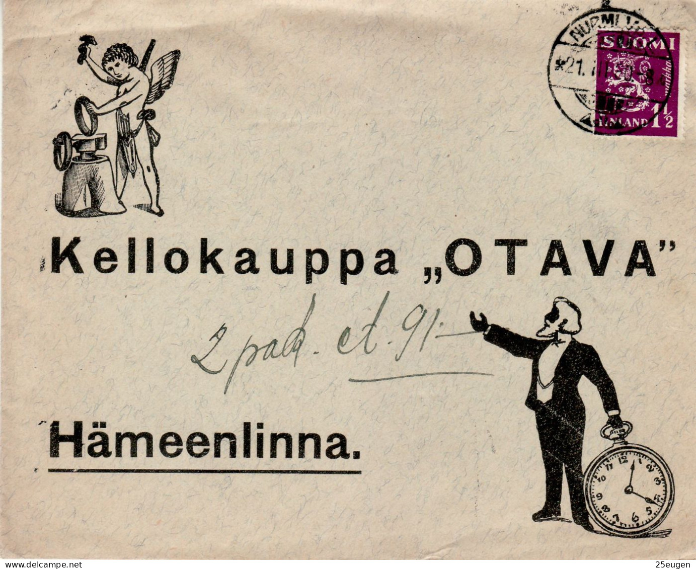FINLAND 1931 LETTER SENT TO HAEMEENLINNA - Lettres & Documents