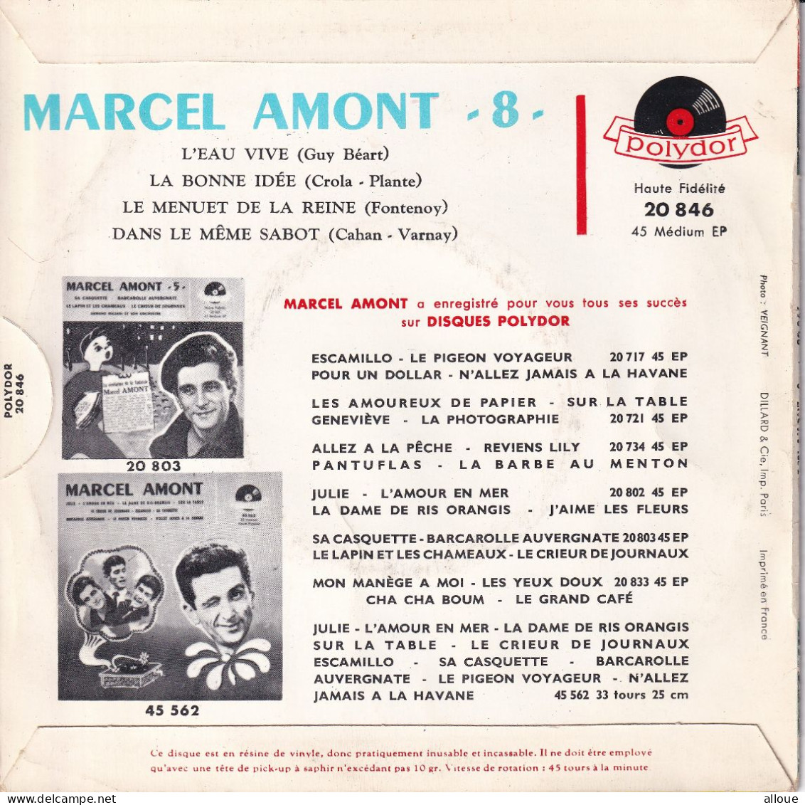 MARCEL AMONT - FR EP - L'EAU VIVE + 3 - Andere - Franstalig