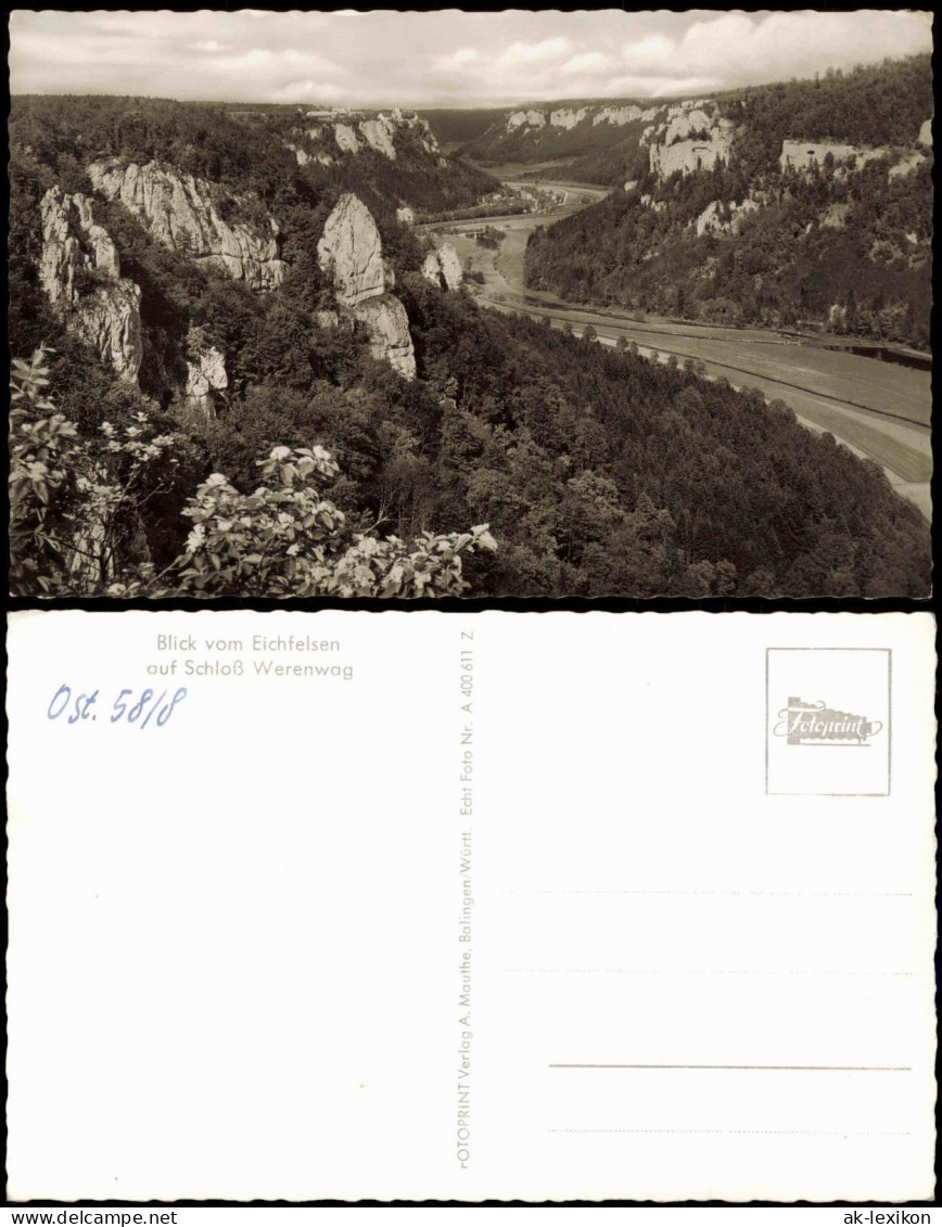 Ansichtskarte Beuron Blick Vom Eichfelsen Auf Schloß Werenwag 1958 - Sonstige & Ohne Zuordnung