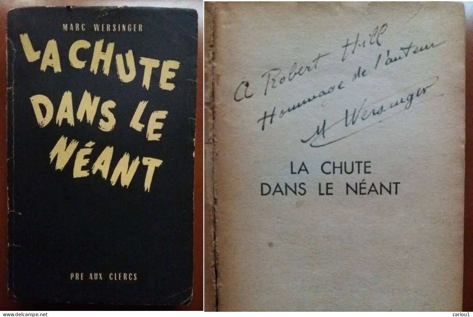C1 Marc WERSINGER La CHUTE DANS LE NEANT 1947 SF Envoi DEDICACE SIGNED   Port Inclus France - Autographed