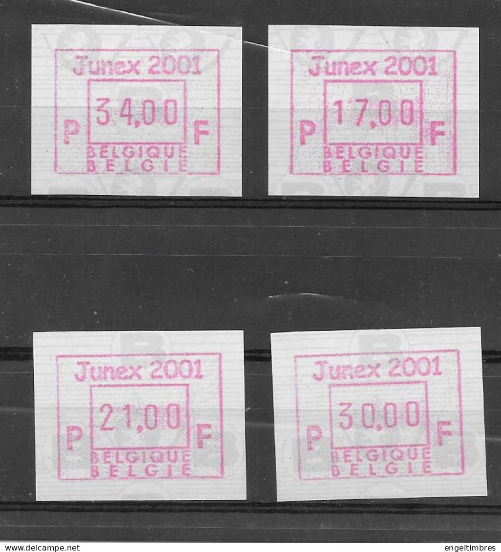 Belgium FRAMAS - From CHARLEROI (4)  + BELGICA 2001 (4) + Junex 2001 (4) - See Scans & Notes - Postfris