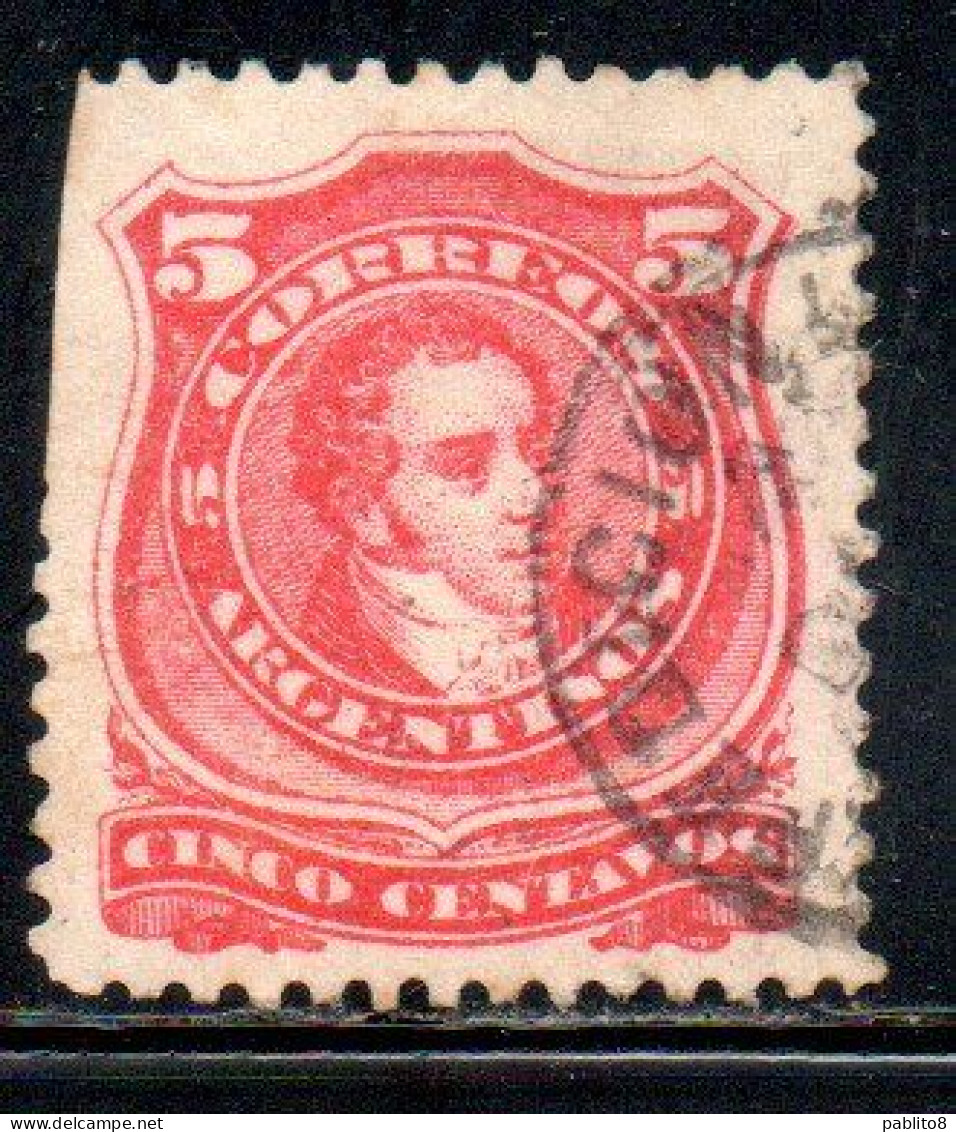 ARGENTINA 1888 1890 RIVADAVIA 5c USED USADO OBLITERE' - Usados