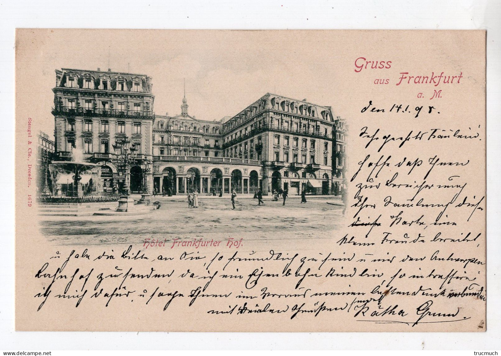 32 - Gruss Aus FRANKFURT A/Main - Hôtel Frankfurter Hof *1898* - Frankfurt A. Main