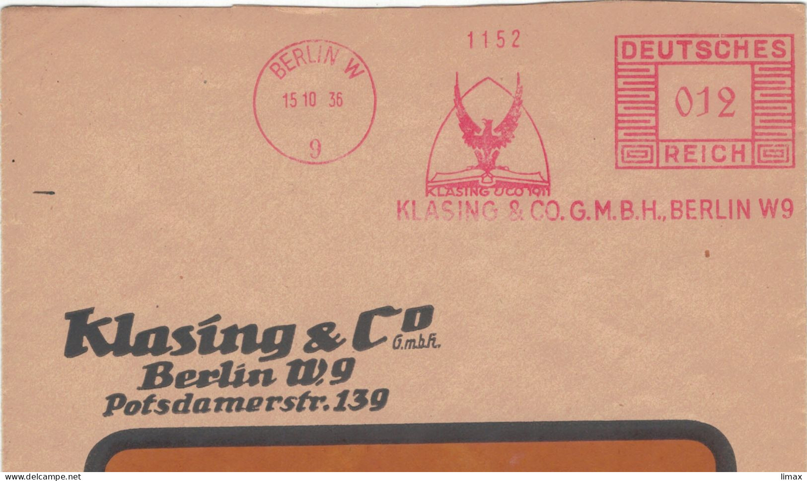 Francotyp C - Klasing & Co Berlin 1936 - Maschinenstempel (EMA)