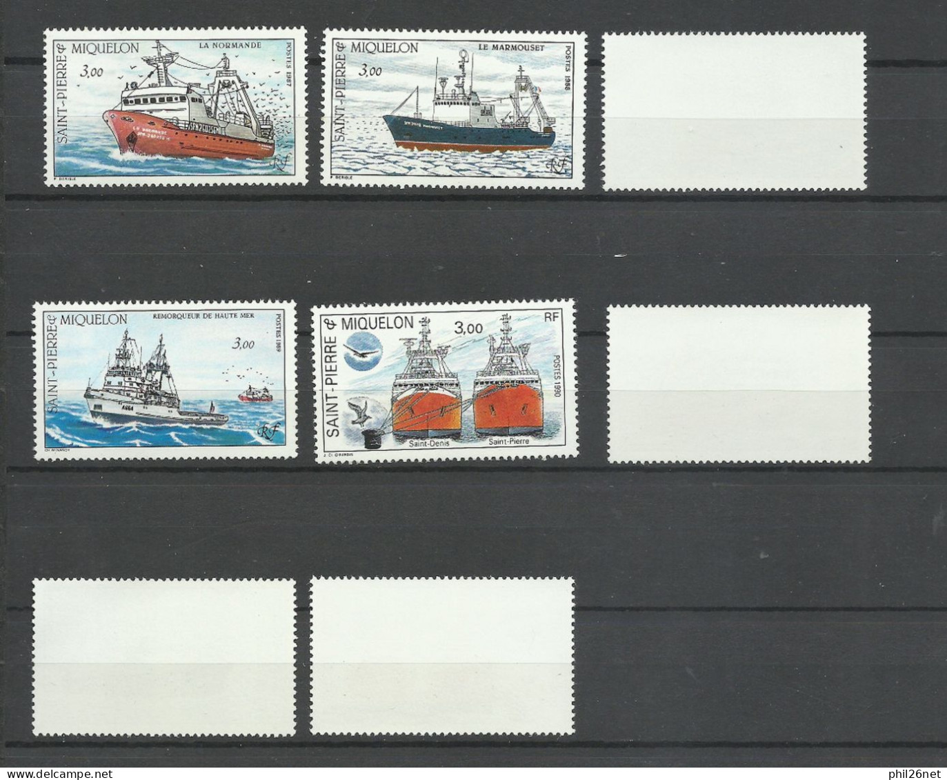 Saint Pierre Et Miquelon SPM N°  482; 493 ; 510 Et 528  Bateaux ( Liste)   Neufs * *   B/TB  Voir Scans  Soldé  ! ! ! - Ungebraucht