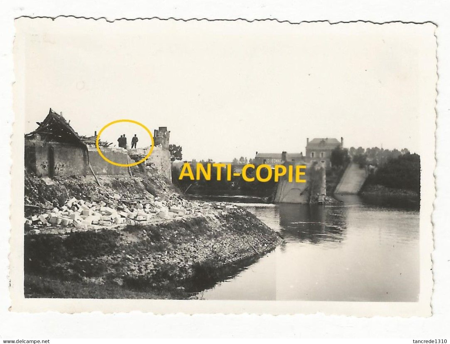 WW2 PHOTO ORIGINALE Soldat Allemand Pont Ko à CHALONNES SUR LOIRE P. Angers Saint Georges MAINE ET 49 - 1939-45