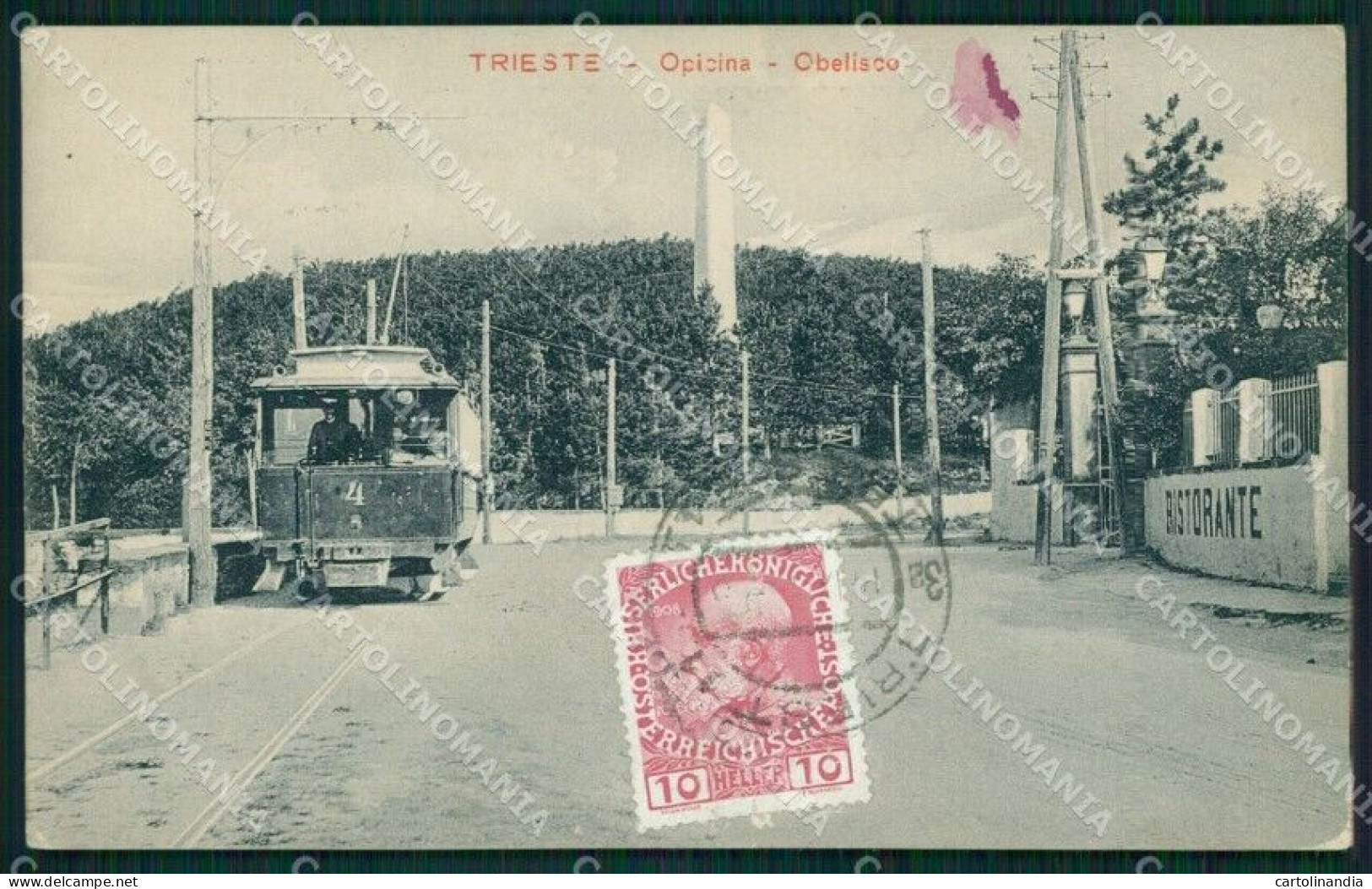 Trieste Opicina Obelisco Tram Cartolina MT1385 - Trieste