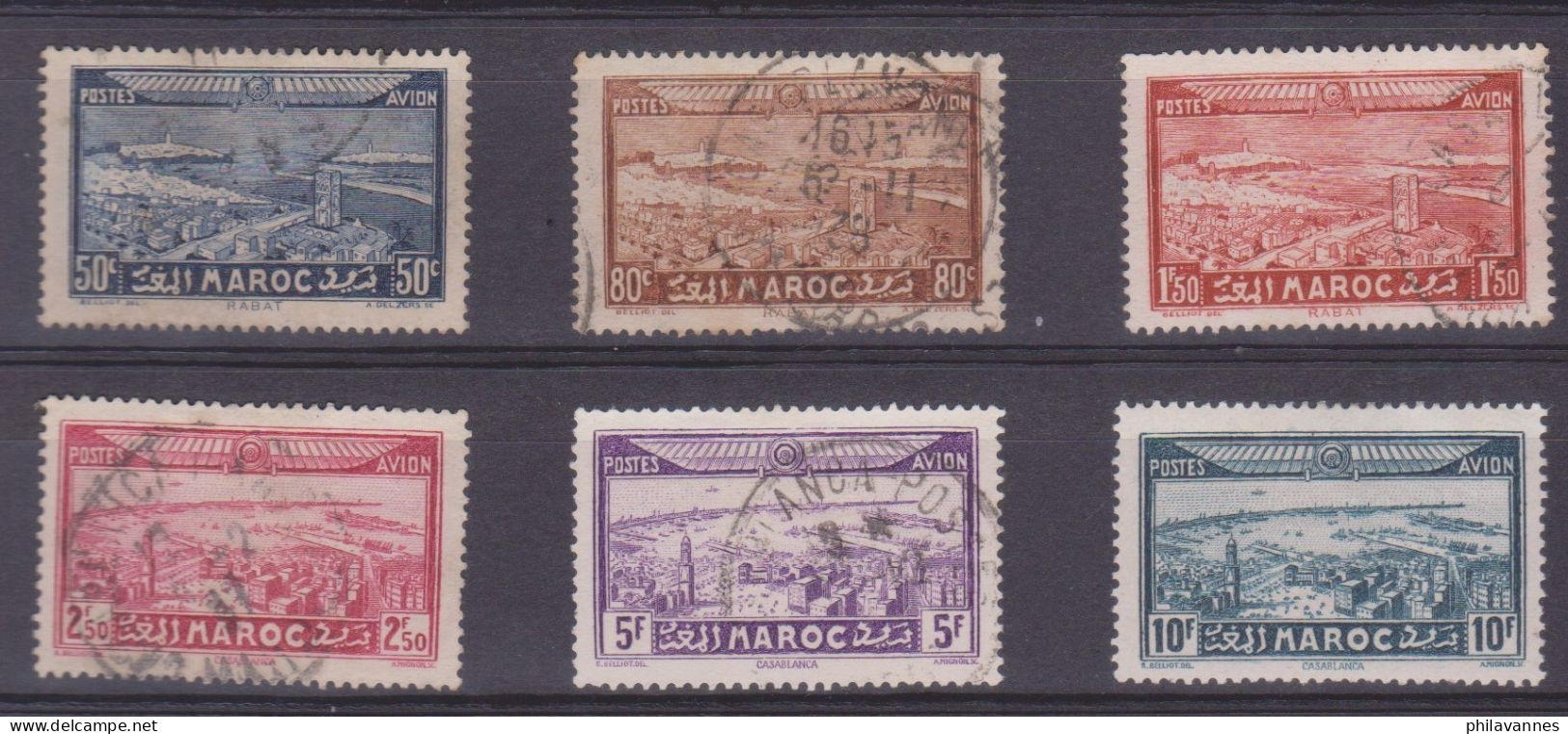 MAROC, Poste Aérienne N°4 à 39  Oblitéré ,cote  8.5€( Maroc/022) - Luftpost