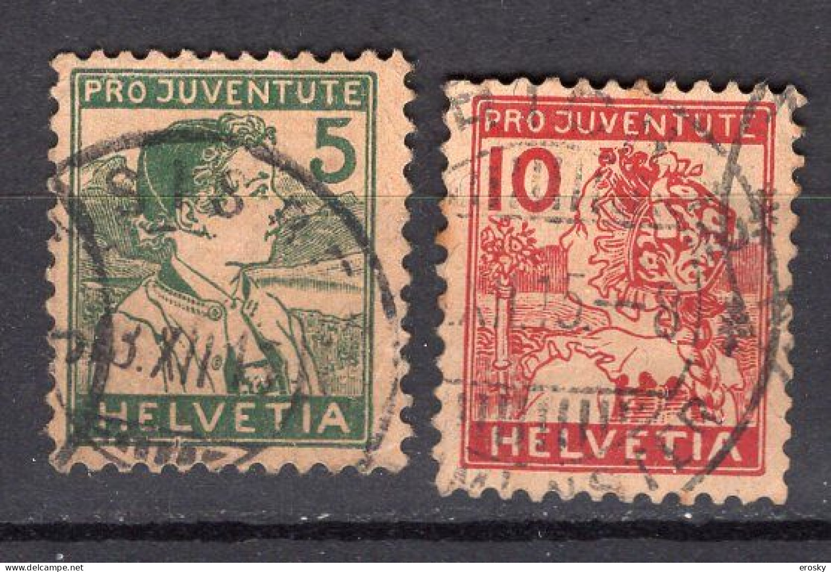 T2745 - SUISSE SWITZERLAND Yv N°149/50 Pro Juventute Plié - Used Stamps