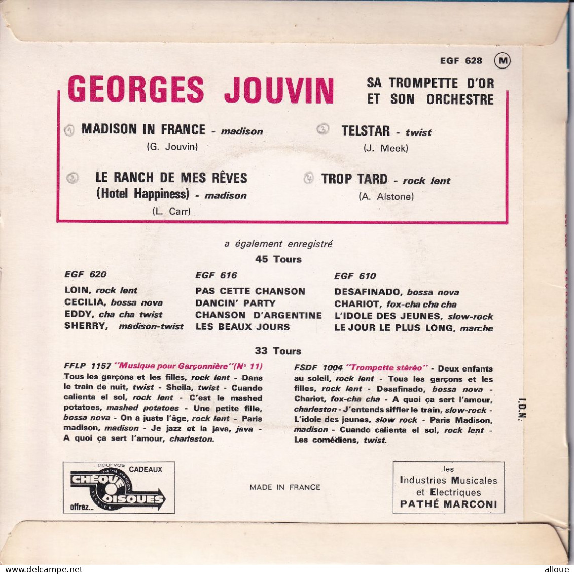 GEORGES JOUVIN  - FR EP - MADISON IN FRANCE + 3 - Andere - Franstalig