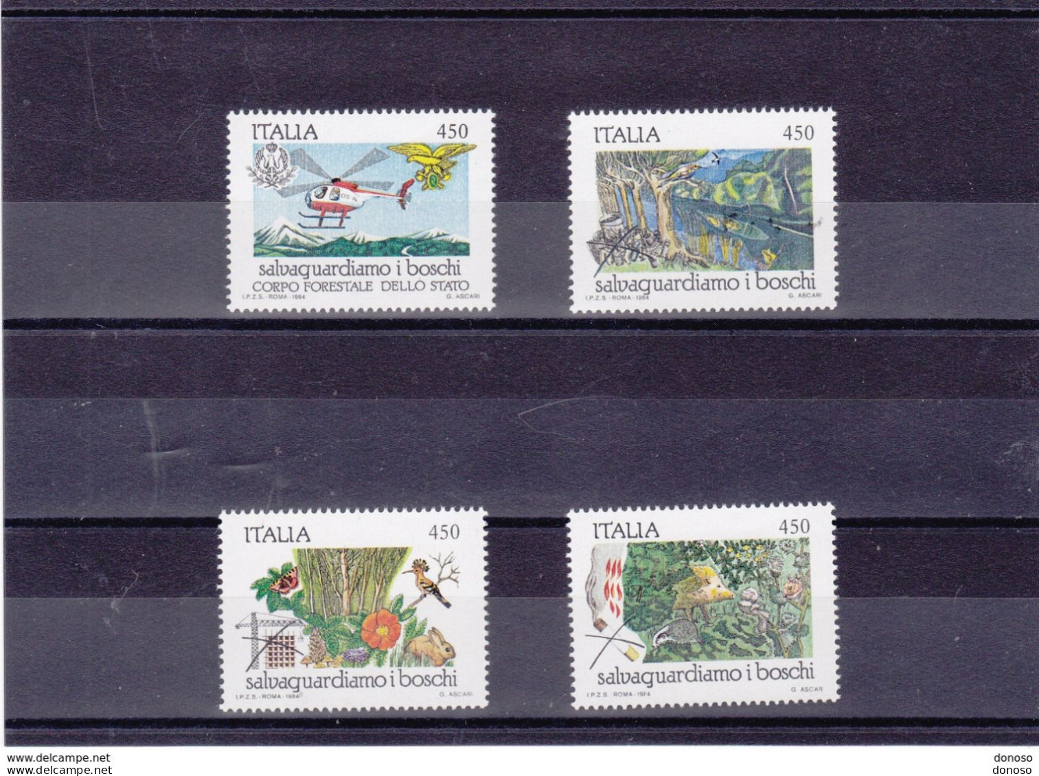 ITALIE 1984 Potection De La Forêt, Hélicoptère Yvert 1611-1614, Michel 1879-1882 NEUF** MNH Cote Yv: 8 Euros - 1981-90: Neufs