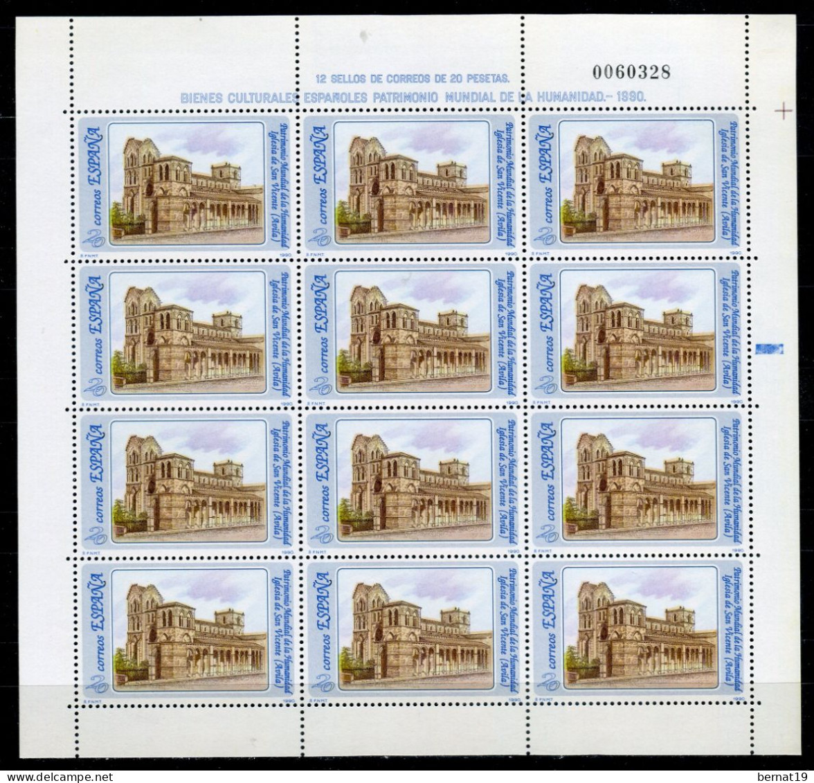 España 1990. Edifil 3092-95 X 12  (MP 20-23) ** MNH. - Blocs & Feuillets