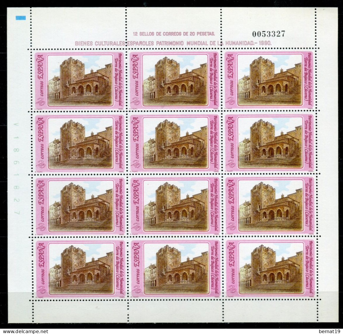 España 1990. Edifil 3092-95 X 12  (MP 20-23) ** MNH. - Blocs & Feuillets