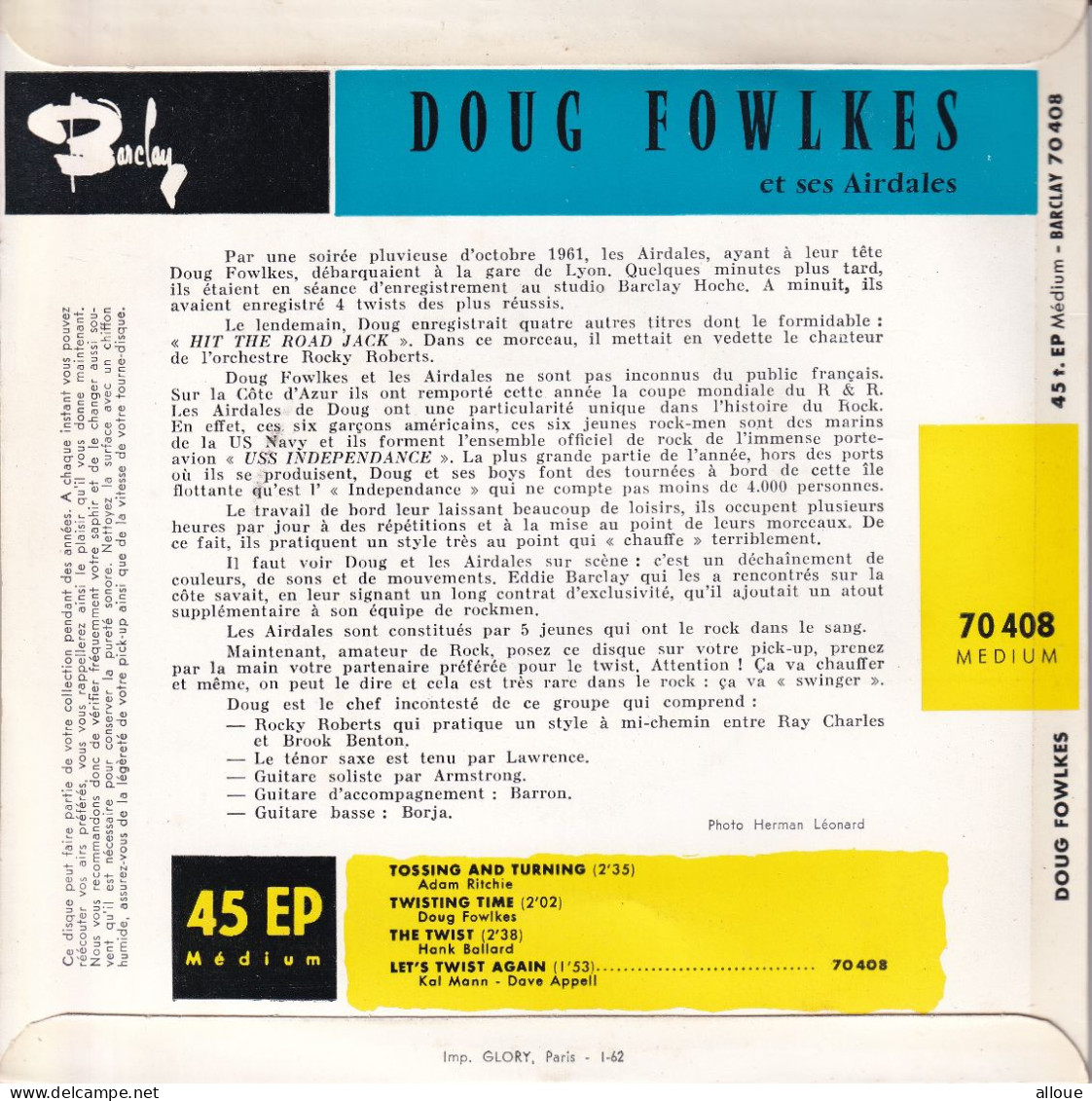 DOUG FOWLKES - FR EP - TOSSING AND TURNING + 3 - Rock