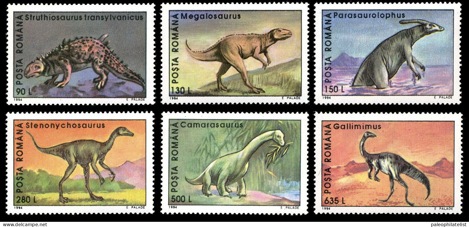 Romania  1994 "Dinosaurs"  Prehistoric Animals,  Dinosaurs - Prehistorics