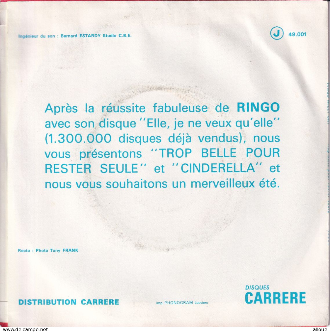 RINGO - FR SP - TROP BELLE POUR RESTER SEULE + 1 - Sonstige - Franz. Chansons