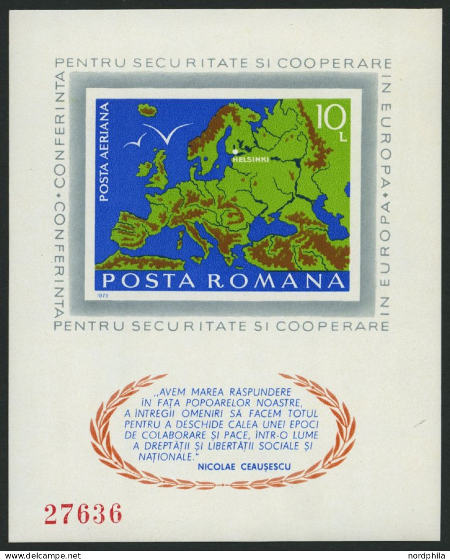 RUMÄNIEN Bl. 125 **, 1975, Block KSZE, Pracht, Mi. 50.- - Other & Unclassified