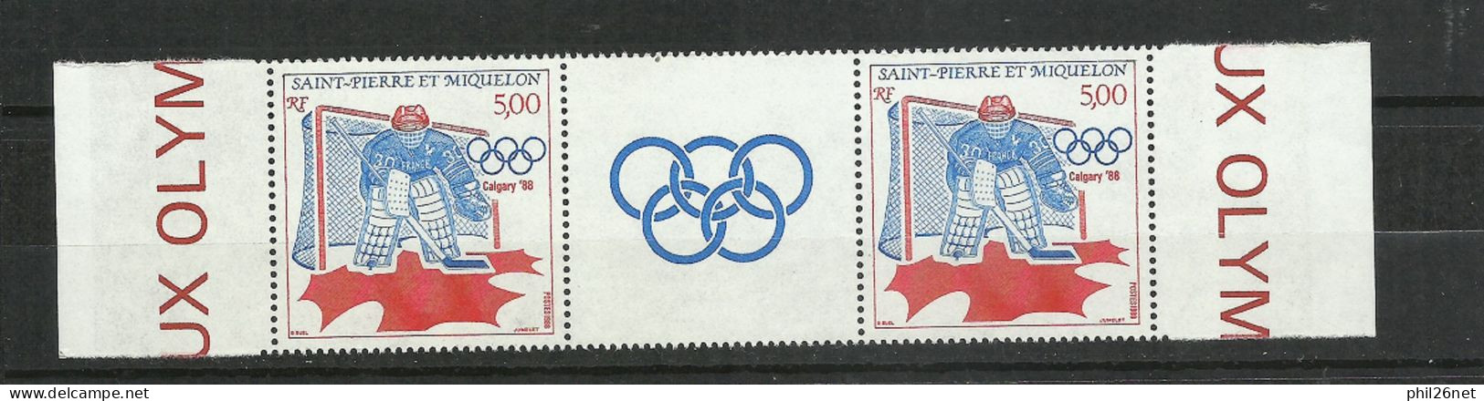 Saint Pierre Et Miquelon SPM Bande N° 487A J.O. De Clagliari Hockey Sur Glace  Neufs * * B/TB Voir Scans Soldé  ! ! ! - Unused Stamps