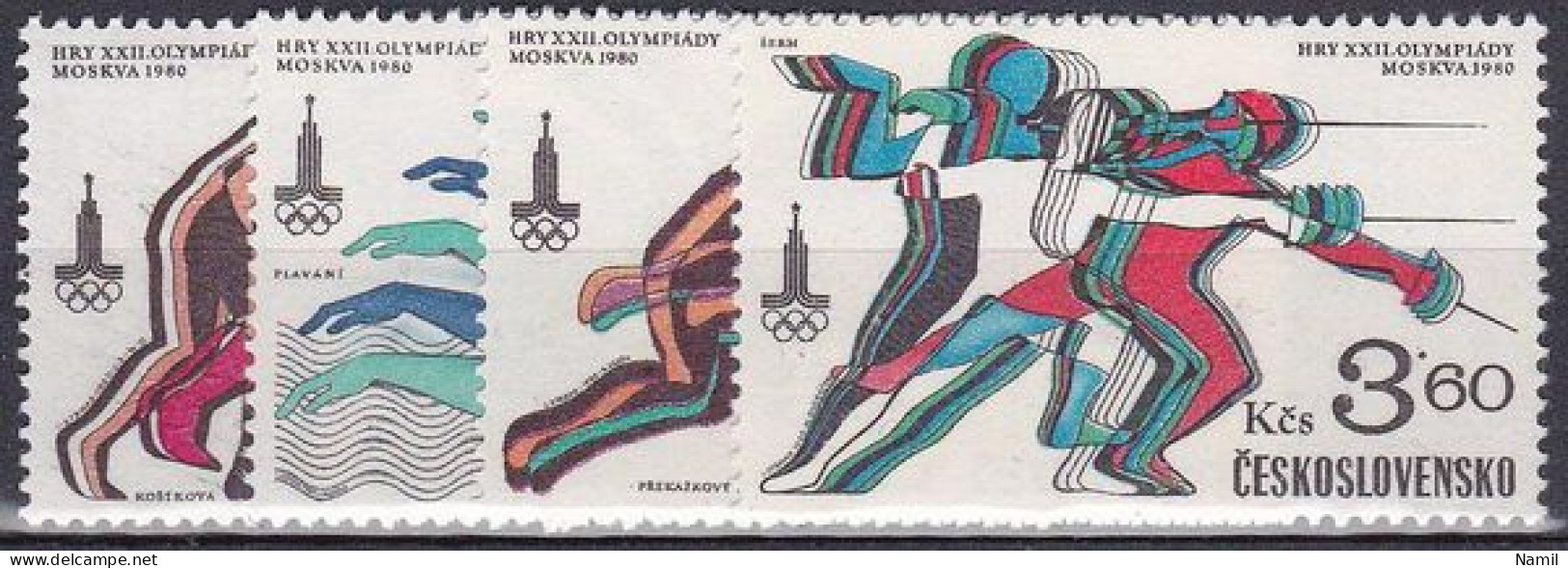 ** Tchécoslovaquie 1980 Mi 2547-50 (Yv 2371-4), (MNH)** - Unused Stamps