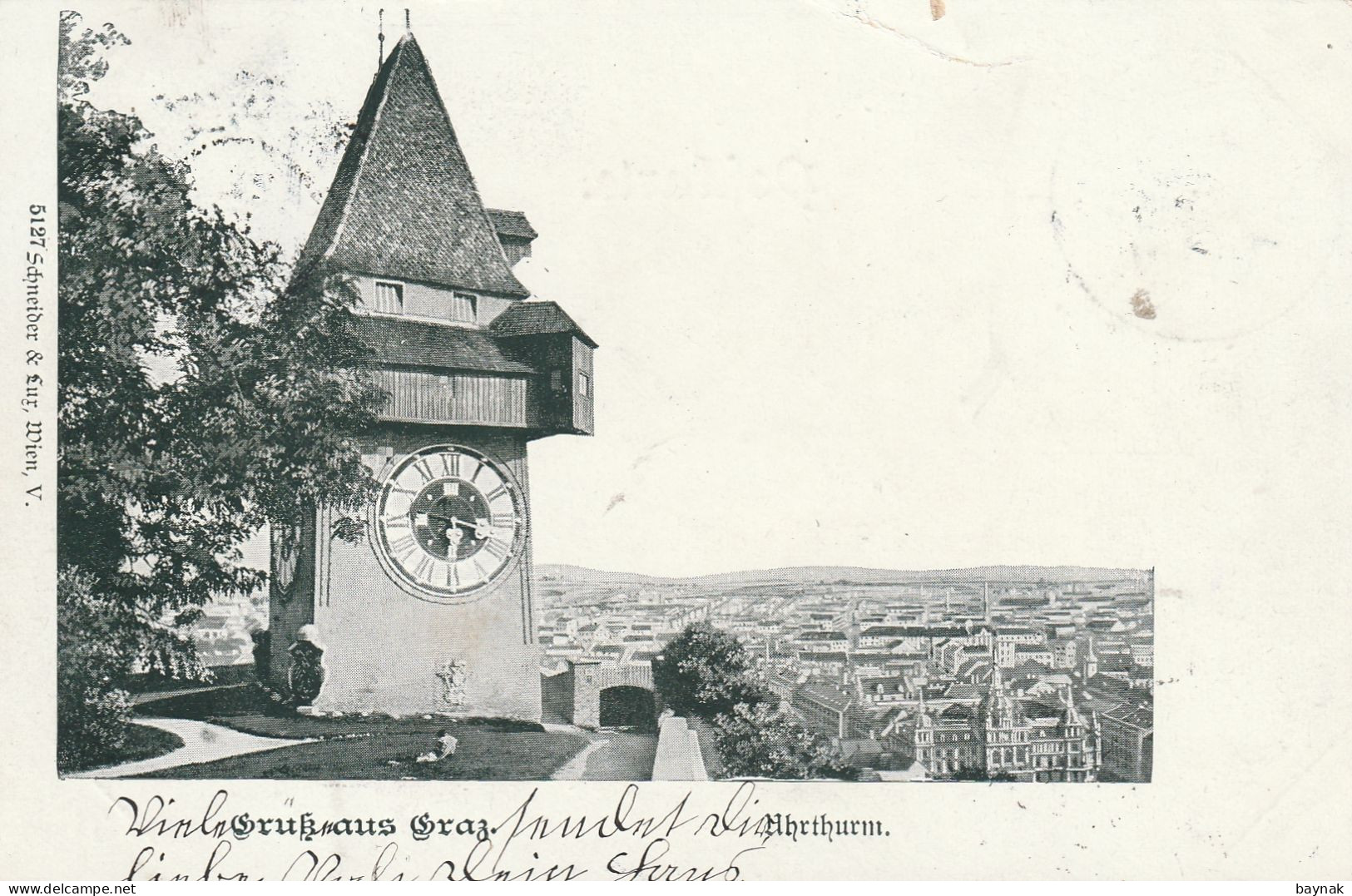 GRAZ206   --    GRUSS AUS GRAZ   --  UHRTHURM   --  1903 - Graz