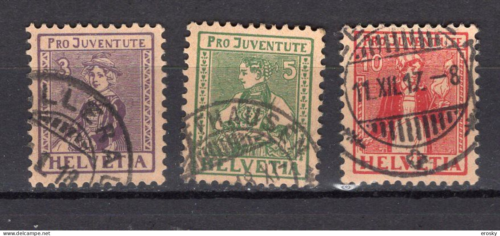 T2754 - SUISSE SWITZERLAND Yv N°154/56 Pro Juventute - Usados