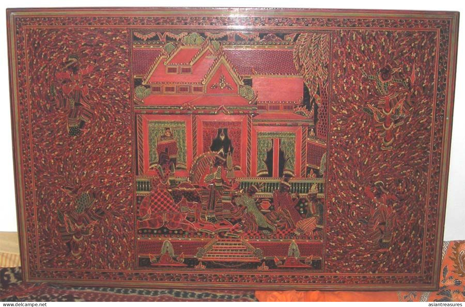 Antique Burma  Royalty Art Museum Quality Painting Intricate Work - Aziatische Kunst