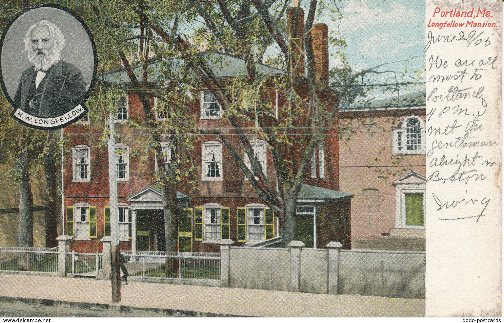 PC38977 Portland Me. Longfellow Mansion. H. C. Leighton. No 21014. 1905 - Welt