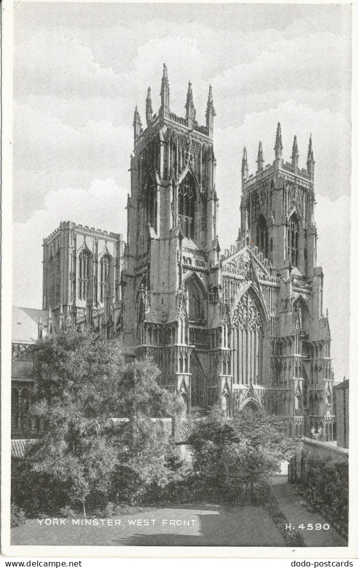 PC36177 York Minster West Front. Valentine. Silveresque. No H.4590 - Wereld