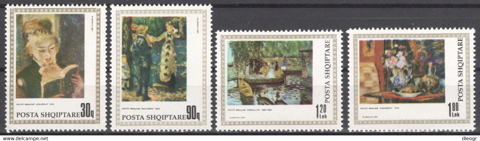 Albania 1991 Pierre Auguste Renoir MNH VF - Albanien