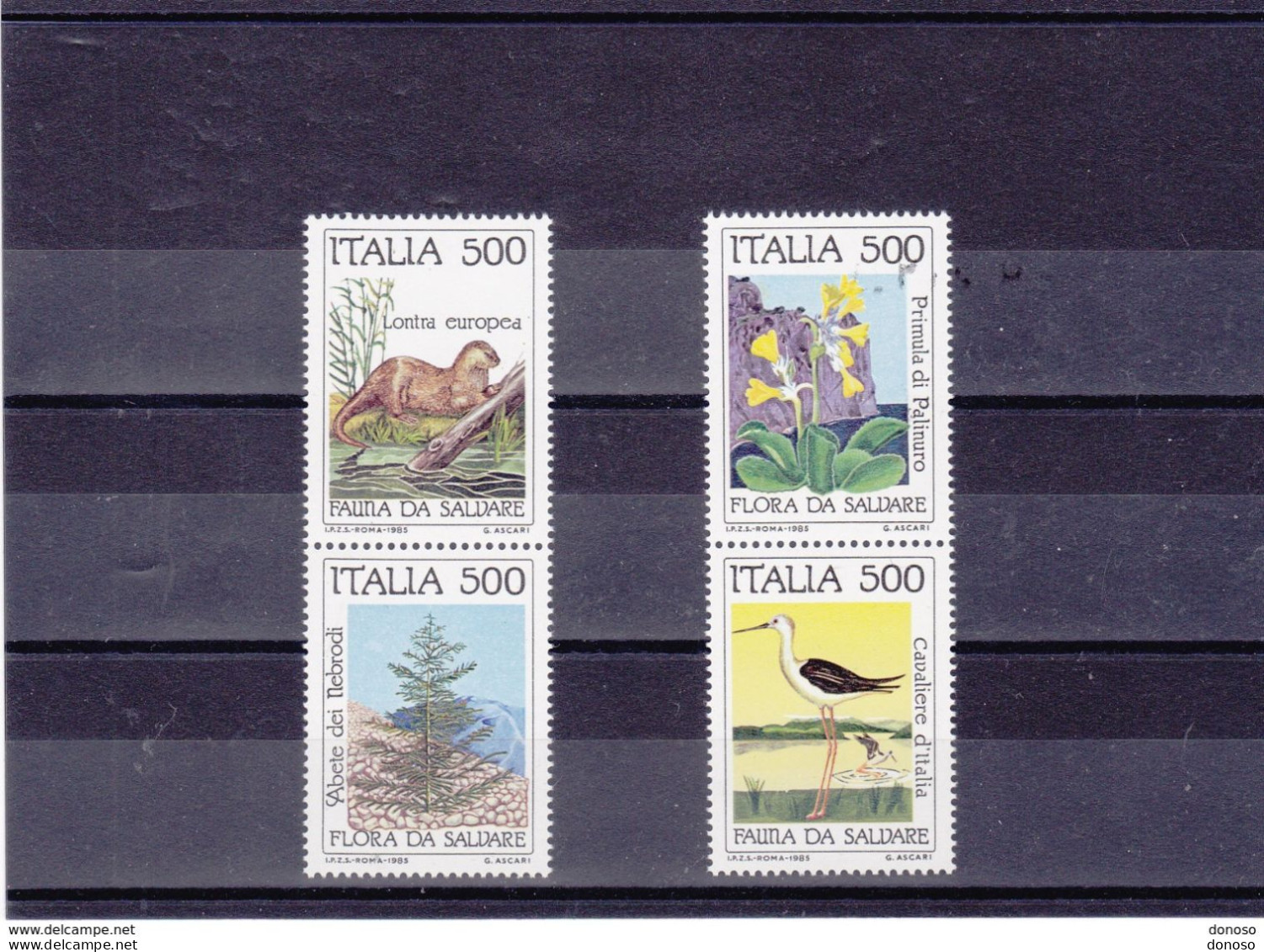 ITALIE 1985 Loutre, échassier, Sapin, Primevère Yvert 1658-1661, Michel 1926-1929 NEUF** MNH Cote Yv: 12 Euros - 1981-90: Mint/hinged