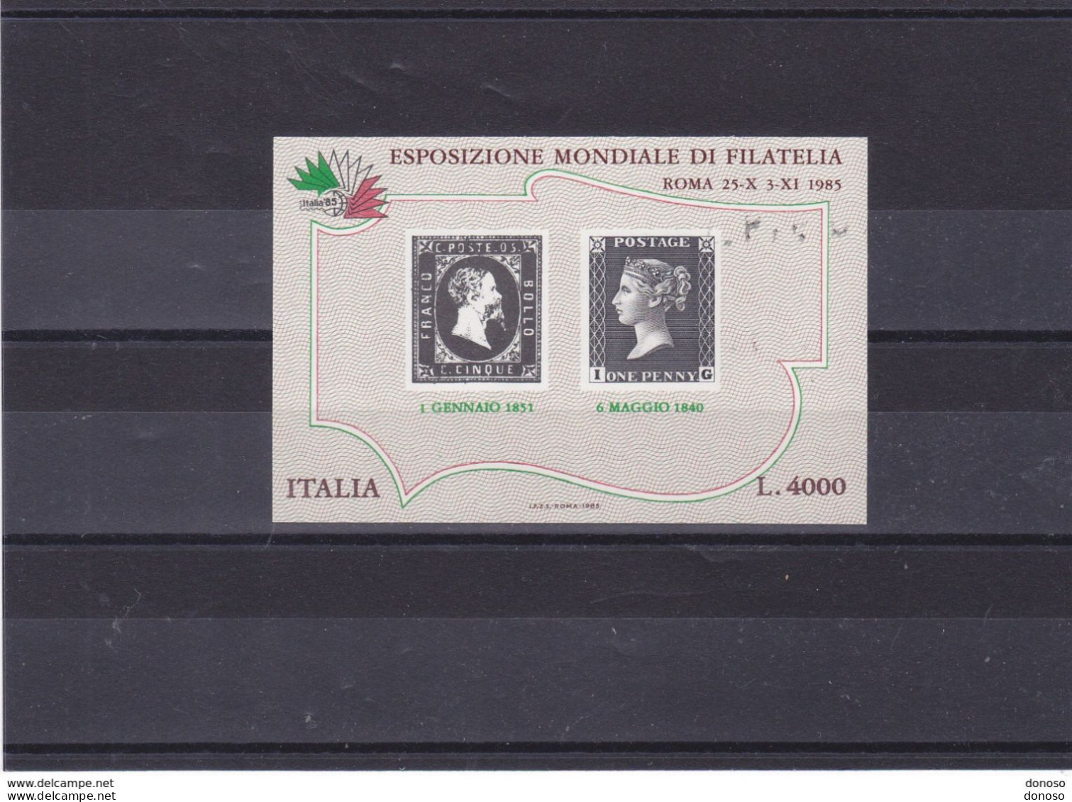 ITALIE 1985 TIMBRES SUR TIMBRES ITALIA 85 Yvert BF 3, Michel Bl 1 NEUF** MNH Cote Yv: 8 Euros - 1981-90: Mint/hinged