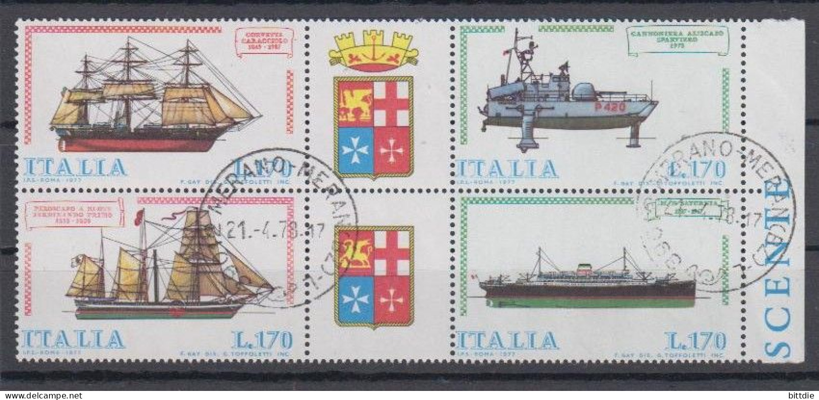 Italien, Schiffe 1579/82 ZD , O   (A6.1649) - 1971-80: Usati