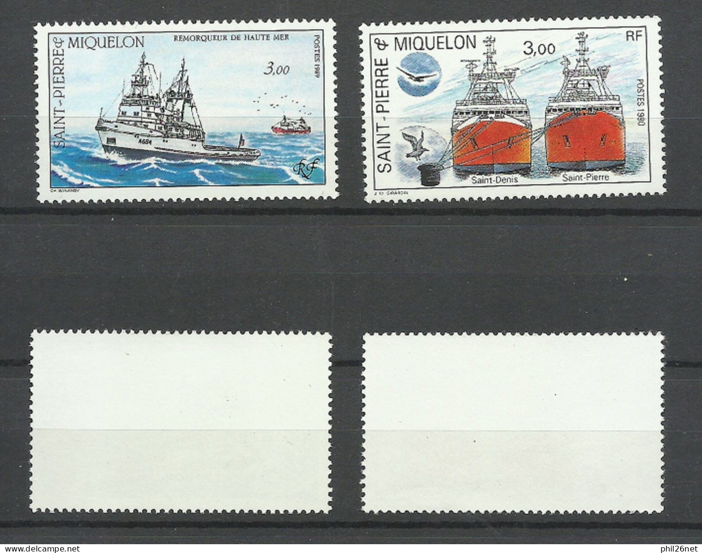 Saint Pierre Et Miquelon SPM N°510 Et 528  Bateaux Remorqueur Et St Denis/St Pierre  Neufs, * * B/TB Voir Scans Soldé ! - Unused Stamps