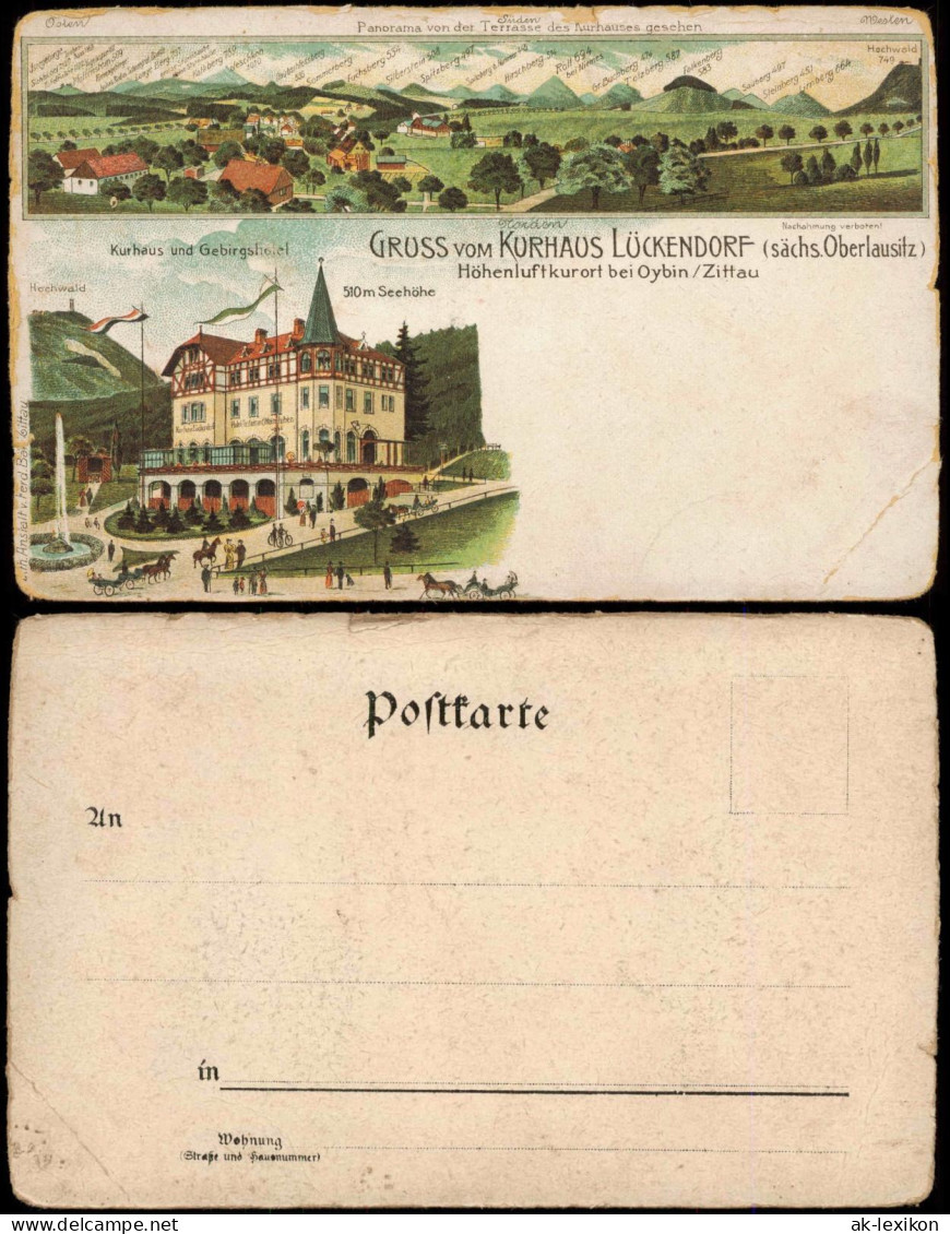 Ansichtskarte Litho AK Lückendorf-Oybin Bergpanorama, Hotel 1908 - Oybin