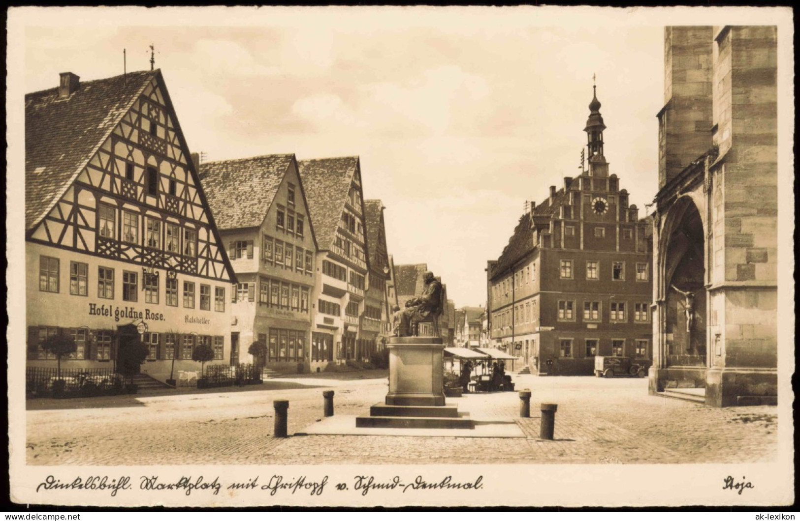 Ansichtskarte Dinkelsbühl Markt, Hotel Goldenes Ross 1950 - Dinkelsbühl