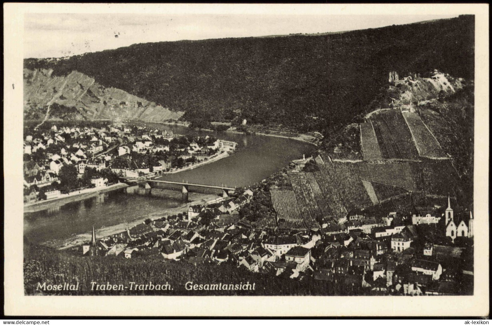 Ansichtskarte Traben-Trarbach Moseltal Gesamtansicht 1954 - Traben-Trarbach