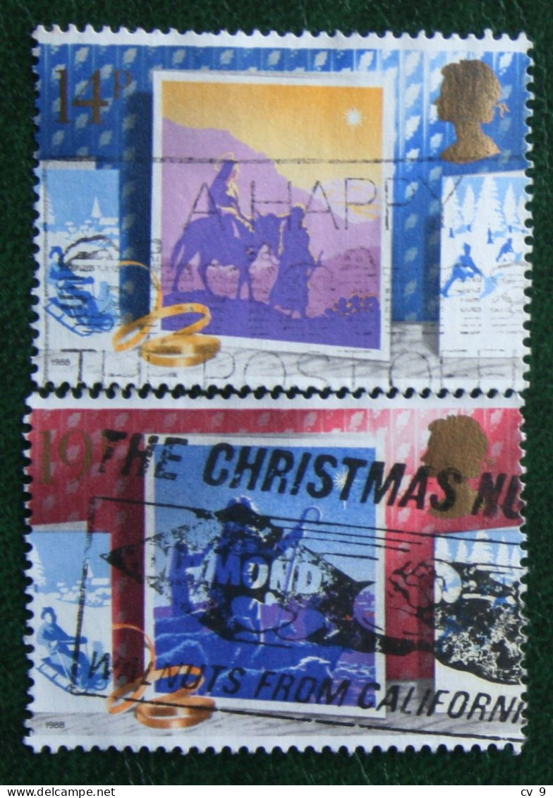 Natale Weihnachten Xmas Noel Kerst (Mi 1180-1181) 1988 Used Gebruikt Oblitere ENGLAND GRANDE-BRETAGNE GB GREAT BRITAIN - Oblitérés
