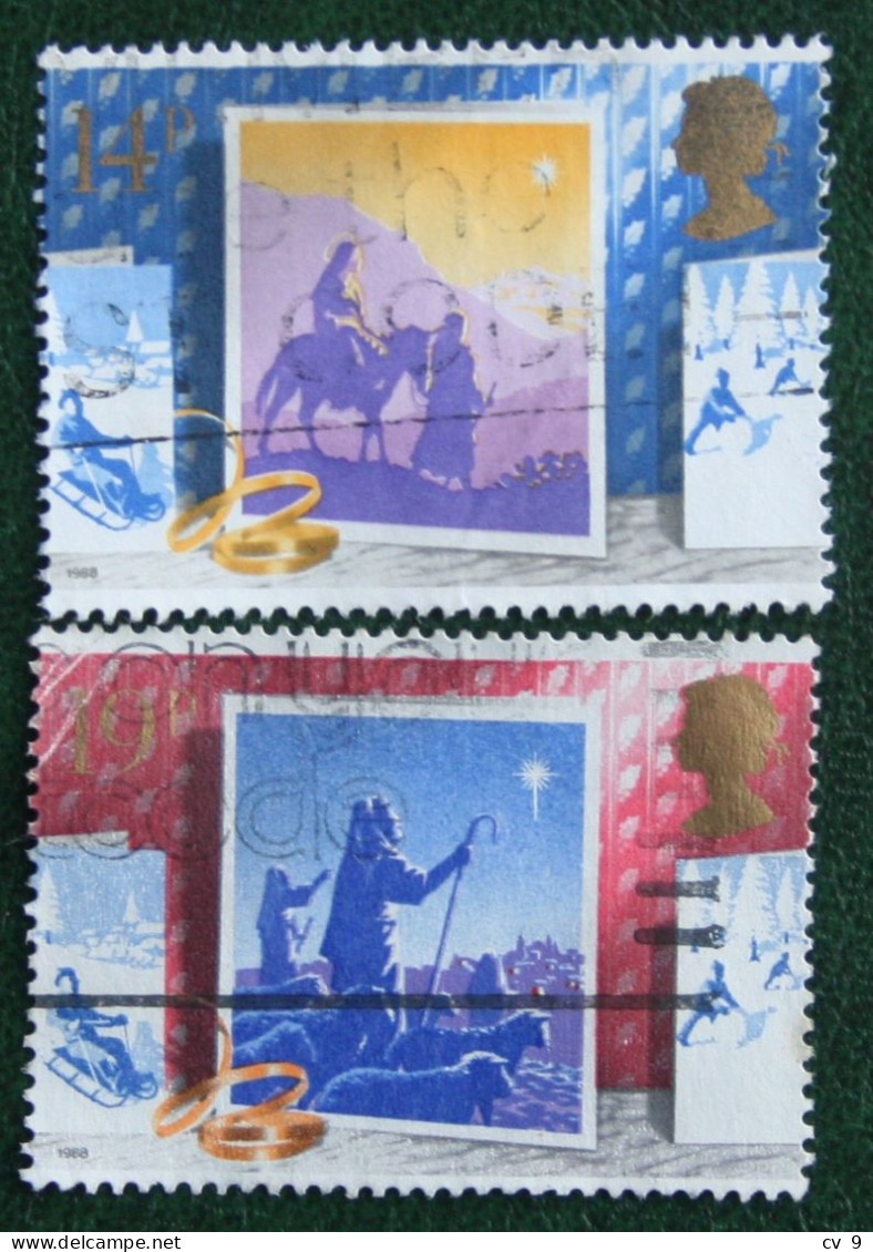 Natale Weihnachten Xmas Noel Kerst (Mi 1180-1181) 1988 Used Gebruikt Oblitere ENGLAND GRANDE-BRETAGNE GB GREAT BRITAIN - Gebruikt