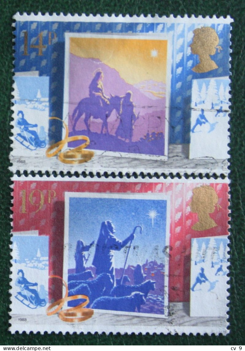 Natale Weihnachten Xmas Noel Kerst (Mi 1180-1181) 1988 Used Gebruikt Oblitere ENGLAND GRANDE-BRETAGNE GB GREAT BRITAIN - Gebruikt